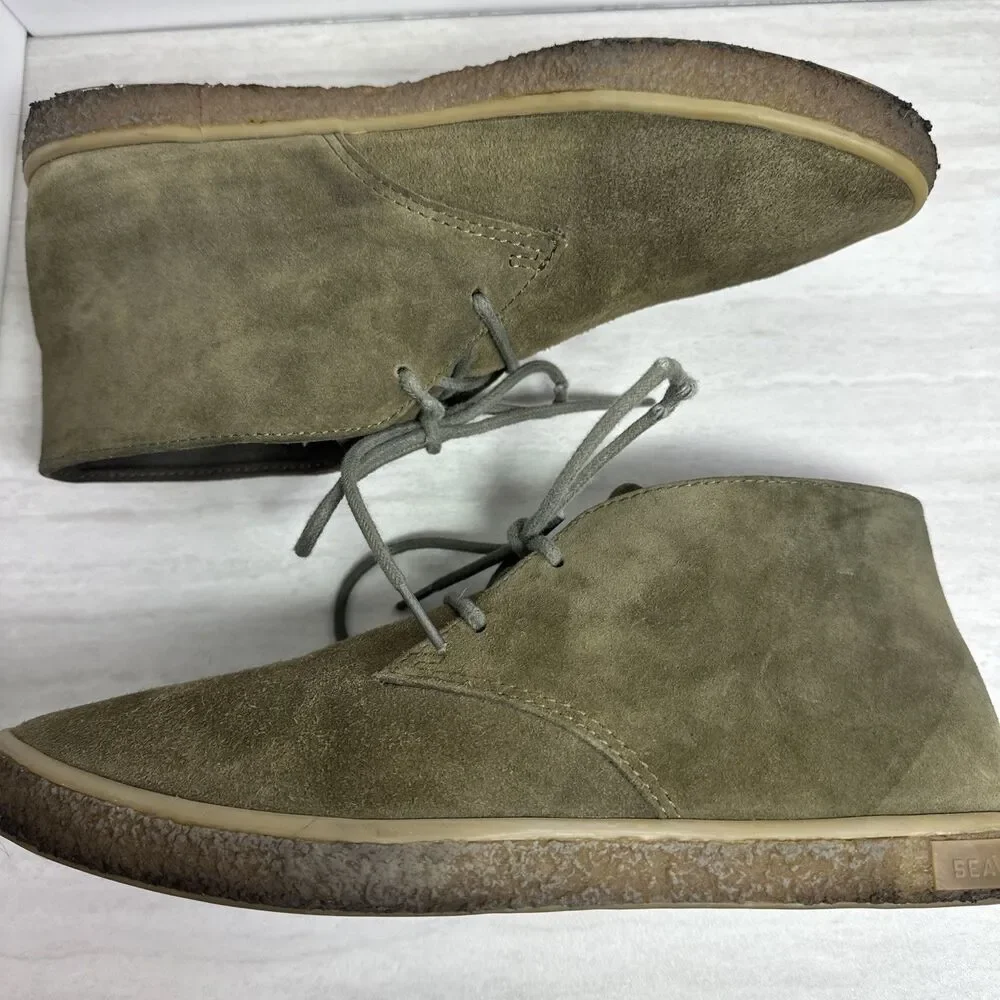 SEAVEES Men's Sun-tans Suede Chukka Boots Olive Green Lace Up Size 9.5
